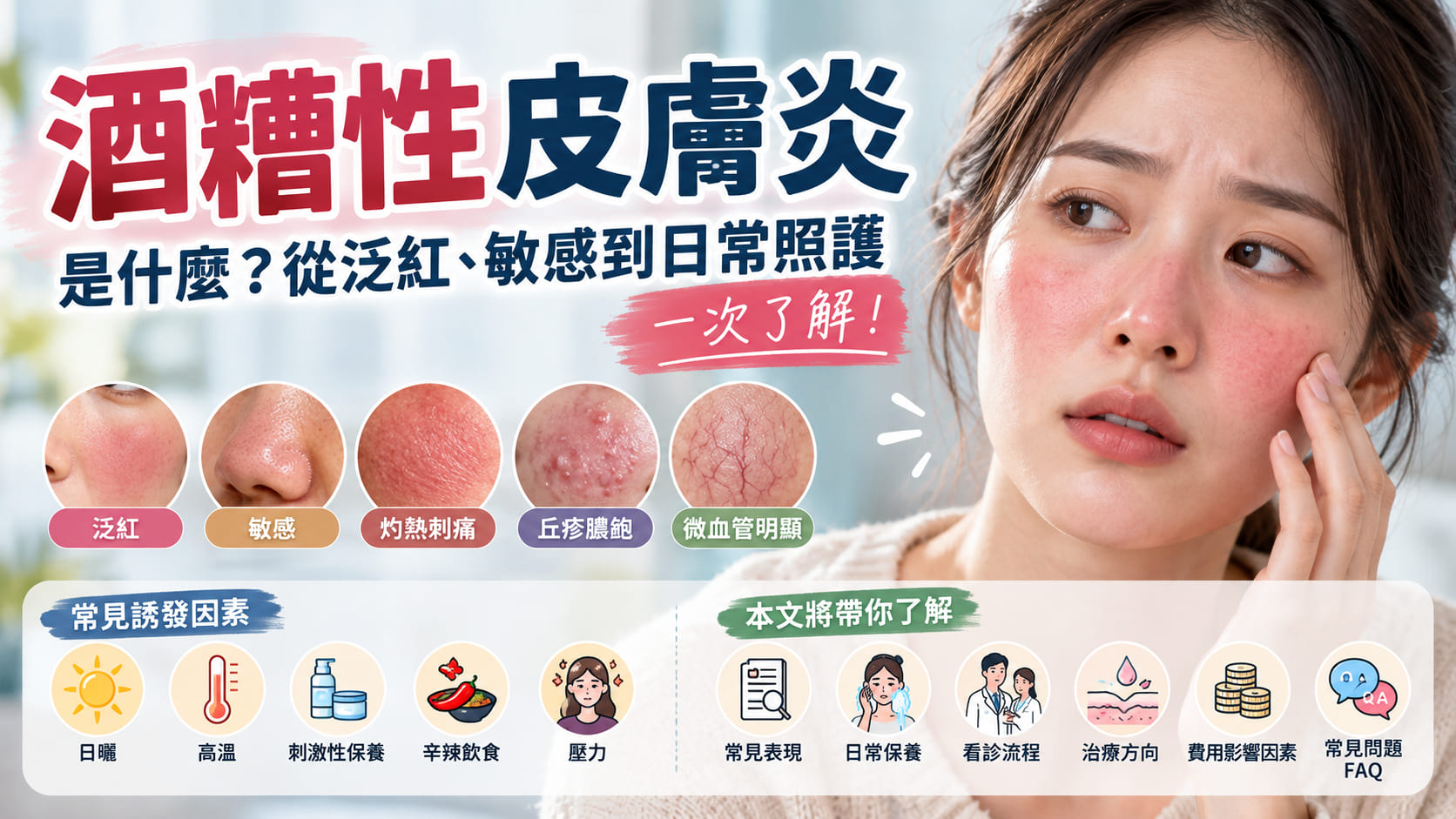 酒糟性皮膚炎是什麼?從泛紅、敏感到日常照護一次了解