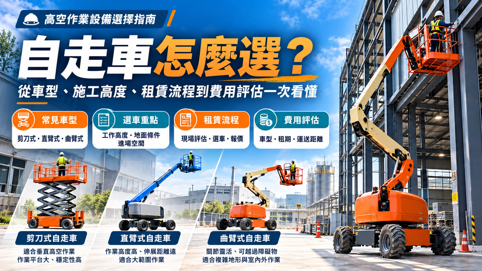 自走車怎麼選？從車型、施工高度、租賃流程到費用評估一次看懂